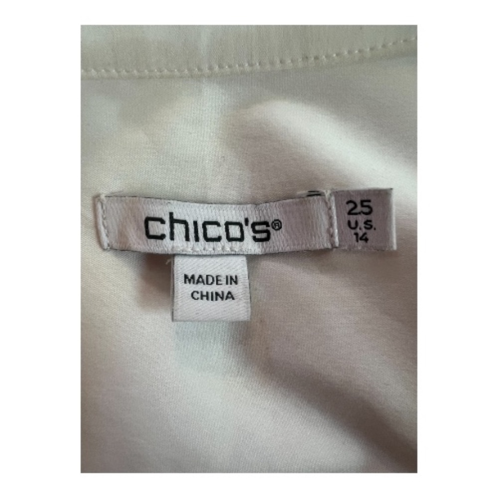 EUC Chico’s embroidered poplin blouse balloon sleeve | size 14 - Picture 8 of 10